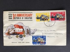 SINGAPORE 1962 1st ANNY SET ON FIRST DAY COVER TO LOCAL