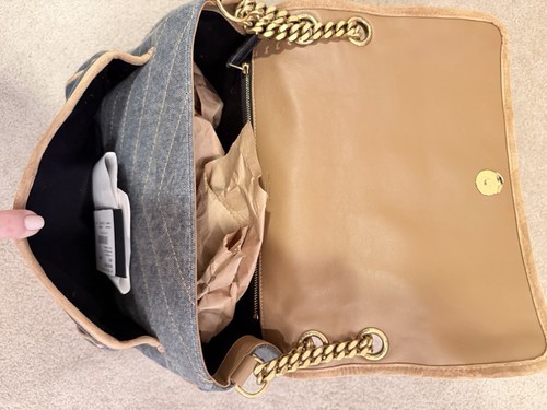 authentic Niki Yves Saint Laurent handbag denim medium NWT box and receipt - 第 7/12 張圖片