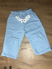 sp5der Light Blue Men's Sweatpants Size L 100% Cotton Fleece Drawstring Pockets