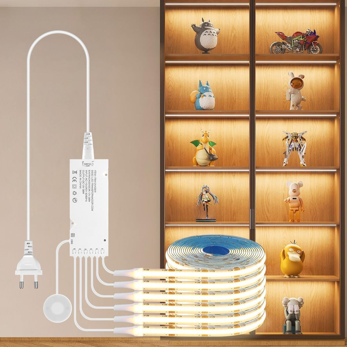 COB LED Strip 12V blanc chaud pour créer une ambiance cinéma sur panneau acoustique