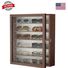 Sunglass Organizer Wall Mounted Glasses Holder Display Case 6 Tier