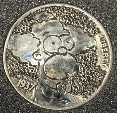 #ad 1937 KRUSTY THE CLOWN Hand Engraved Hobo Nickel It’s not just Good It’s Good En