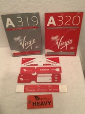 Virgin America Airlines/Alaska Airlines Lot A320/A319 Safety Cards Luggage tags