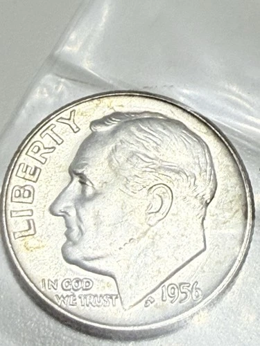1956 D Roosevelt Dime 90% Silver US Coin UNCIRCULATED #3