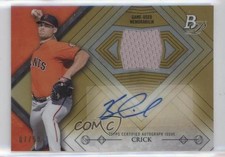 2014 Bowman Platinum Auto Relics Gold Refractor 7/50 Kyle Crick #AR-KC Auto 1u6