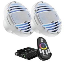 Hertz HMX 6.5 LD-TW 6 1/2" White Sport Grill Coaxial Marine Speakers with HM-...