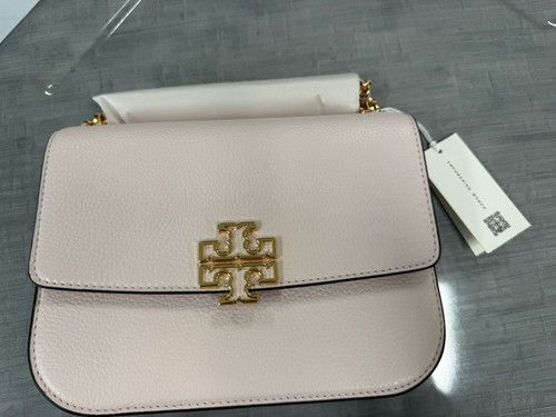 Sac bandoulière Tory Burch cuir rose clair quincaillerie dorée 140987 NEUF avec étiquettes - Photo 10/12