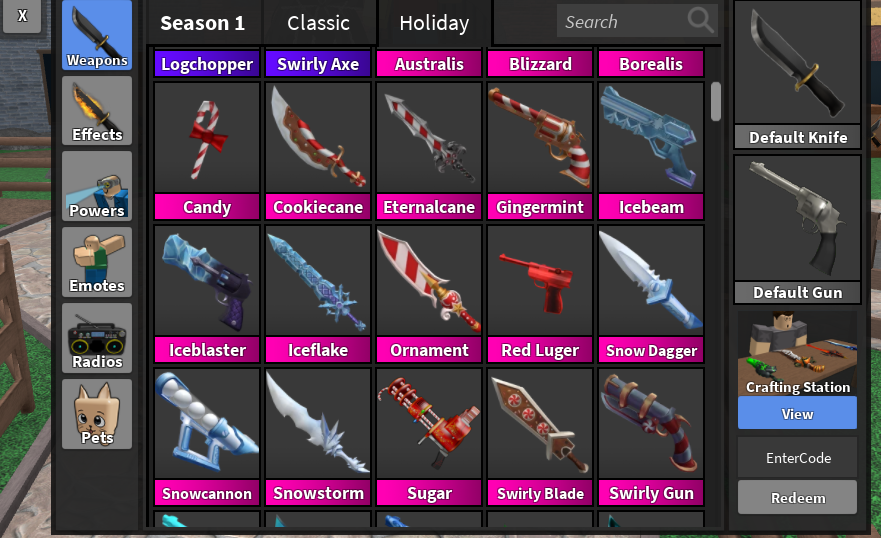 MM2 Swirly Set Godly Knife & Gun Roblox Murder Mystery 2 Rare | eBay