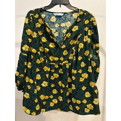 Sonoma Corduroy Top Womens Plus Size 2X Floral Cottagecre