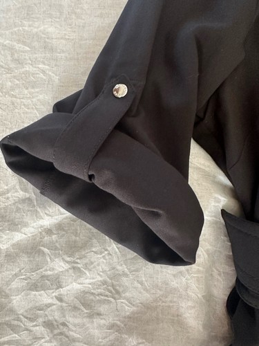 NWT New Michel Kors Women's Size XL Black Belted Dress Collar Tab Sleeves Trendy - Picture 5 of 13