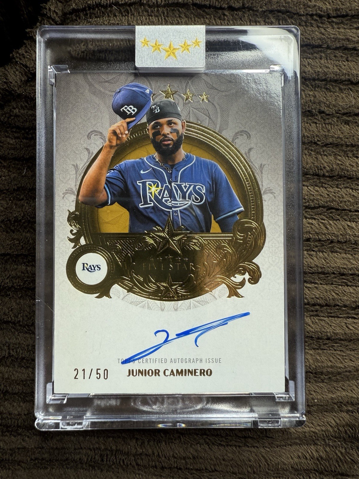 Topps Five Star 2026 Junior Caminero Auto FSA-JCM Serial #21/50 Rays