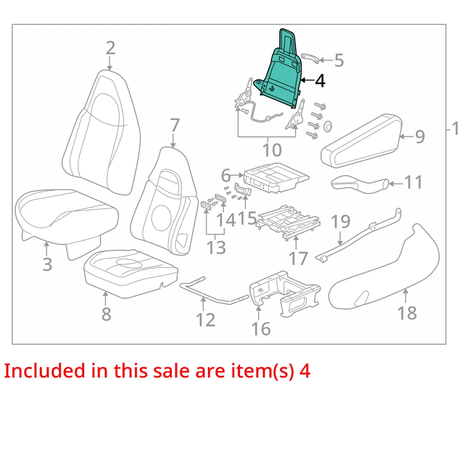 Chevrolet GMC Express 3500 Savana 2500 2010 cuadro P/asiento Bk Cush 19127859 nuevo Foto 2 de 3