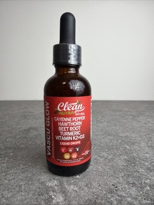 Clean Nutra Cayenne Pepper Drops Vascu Glow Supplement Liquid Drops 2oz