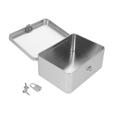  Rectangular Tin Container With Lid, Multipurpose Tin with Key & Lock, Gifting
