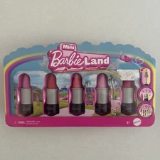 Mattel - Barbie Mini Barbieland 5 Mini Doll Lipstick Reveal Pack. New.