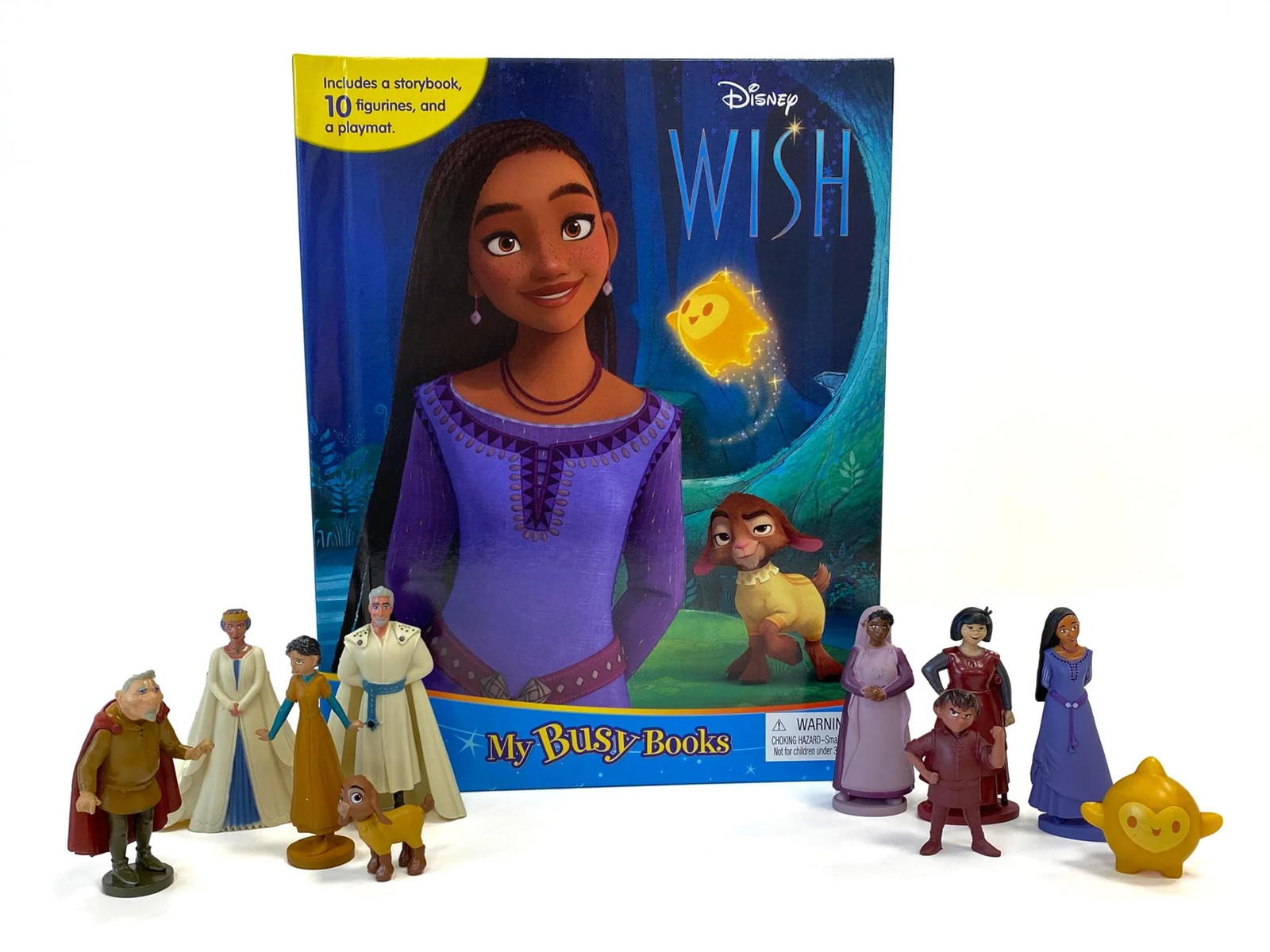 Disney Wish My Busy Books - Storybook, 10 figurines, playmat