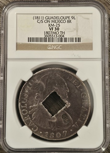 1811 Guadeloupe 9 Livres NGC VF 30