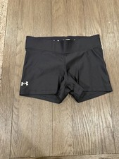 Mens Black Under Armour Booty Short Shiny Spandex Tights Compression Shorts L