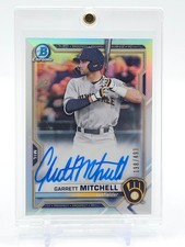 GARRETT MITCHELL 2021 BOWMAN CHROME REFRACTOR AUTO /499 #CPA-GMI A Q3249