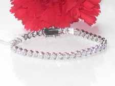 Ladies tennis bracelet cz 9 carat s bar silver classic rhodium no tarnish 614