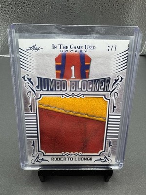 2020-21 Leaf ITG ROBERTO LUONGO GAME USED JUMBO BLOCKER JERSEY PATCH /7