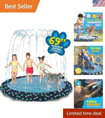 69'' Extra Large Non-Slip Splash Pad for Kids & Dogs | Summer Water Fun