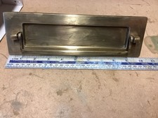 RECLAIMED BRASS LETTER BOX WITH KNOCKER AND STRONG DOUBLE SPRING