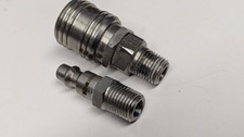 Hansen 1/4" NPT Stainless Quick Coupling Set, Connector, Valved, LL1100 LL10