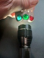 QTY 3, Vtg Tube Amp or Radio Pilot Light Assembly, Faceted Jewel, Red Green, #1