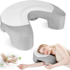 Side Sleeper Pillow - Ergonomic Memory Foam Shoulder Pillow with Arm Holes for N