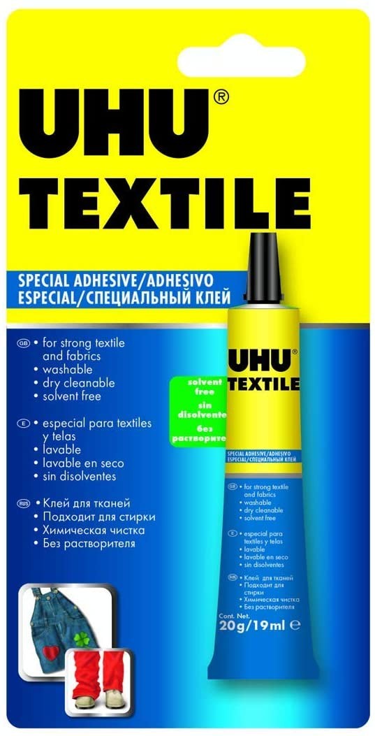 UHU Textile & Fabrics Special Adhesive Glue Washable Solvent Free 20g