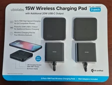 Ubiolabs 15W Wireless Charging Pad with Additional 20W USB-C Output Qi Certified
