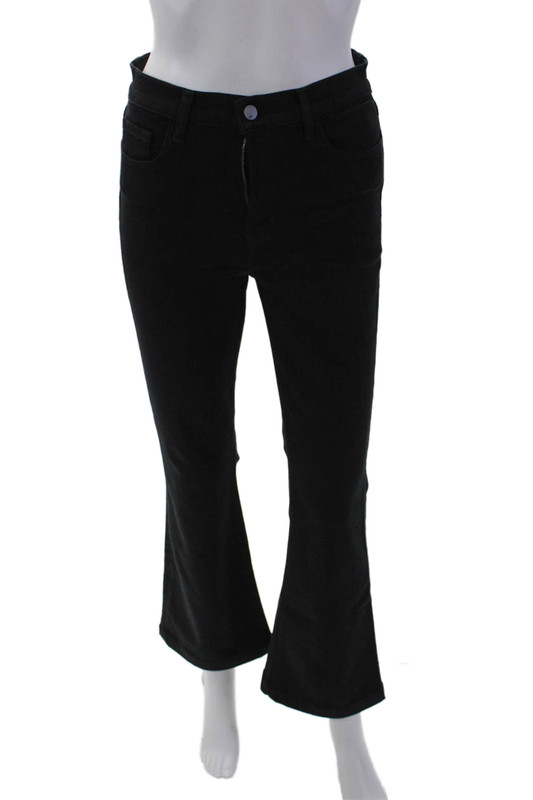 J Brand Womens Zipper Fly High Rise Straight Leg Jeans Black Denim Size 29