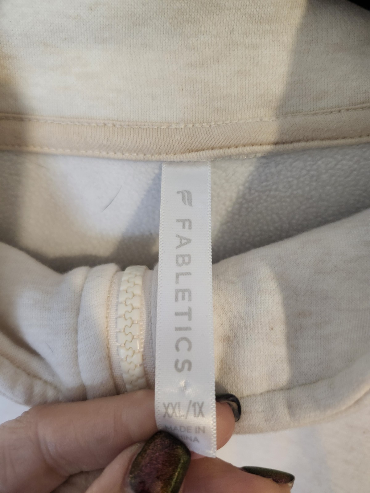 Fabletics Beige Half-Zip Pullover Sweatshirt Beig… - image 5