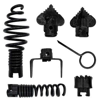7Pcs Drain Snake Cutter Head Set 16mm Manganese Steel for Drain Auger Bits