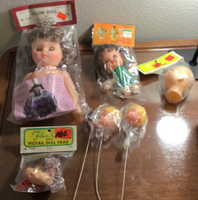 Lot Vintage Doll Heads Pillow Doll Sweet Suzie Fibre Craft Elmar Craft Parts NOS