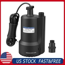 1/3HP Submersible Utility Pump Sump Pump 2000GPH 31ft Head Pump w/ 10ft Cable US