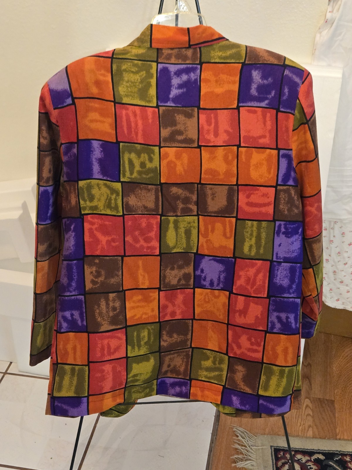 Melrose Vintage Patchwork  Pattern   💯 Silk Blaz… - image 2