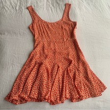 Doen Porto Floral Viscose Sleeveless A Line Mini Dress Orange Hillside Bloom