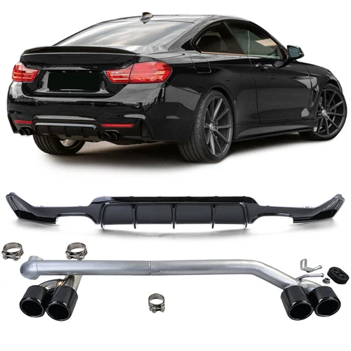 Diffusore posteriore lucido + terminale look,per BMW F32 F33 F36 425 428 430 - Foto 1 di 5