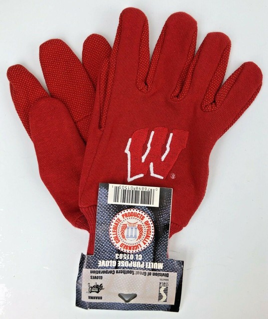 Wisconsin Badgers Garden Gloves Work Gloves Size L NCAA Licensed NWT eBay
