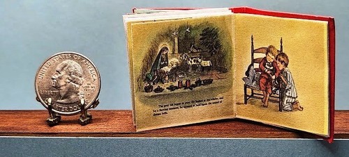 1:6 SCALE MINIATURE BOOK THE CHRISTMAS CAT TASHA TUDOR PLAYSCALE BARBIE - Picture 9 of 9