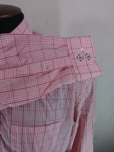 Louis philippe City Milano Fit 42cm Button Up Shirt Mens Pink Checkered... - Picture 5 of 9