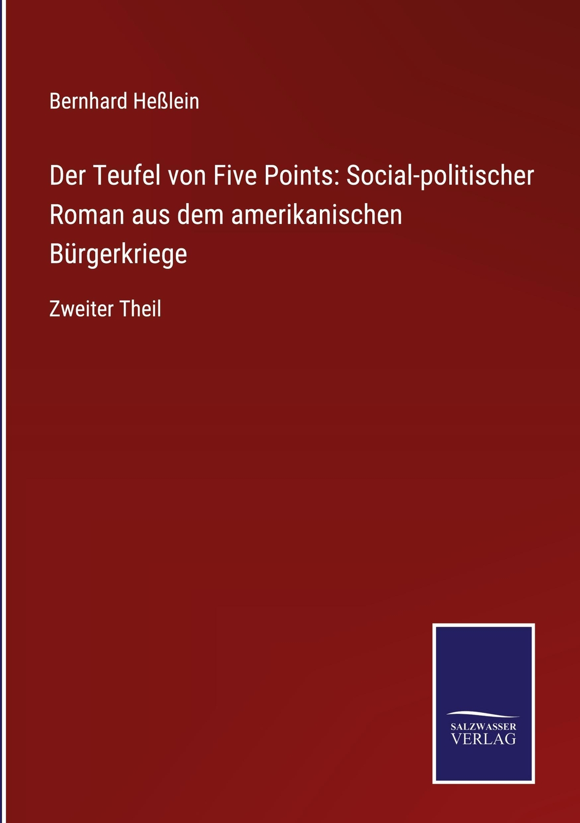 Bernhard Heßlein | Der Teufel Von Five Points: Social-politischer