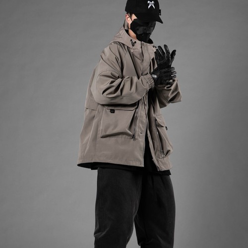 Niepce Giacca Streetwear Giapponese Uomo Urban Techwear Cappotto Completo Cerniera - Foto 4 di 36