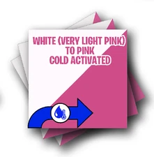3 Pack 12" x 12" White Lt. Pink to Bright Pink Cold Color Change Adhesive Vinyl