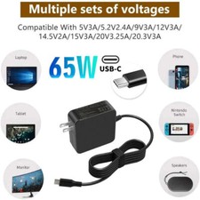 Laptop Charger 65W USB-C Type-C AC Power Adapter For HP/DELL/ASUS/Lenovo/MacBook
