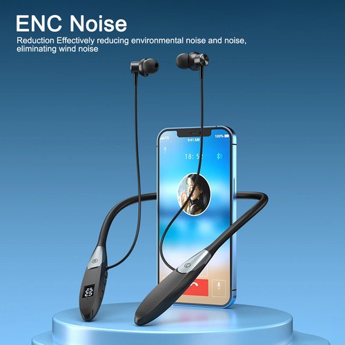 Nuovo Bluetooth collare cuffie wireless microfono auricolari stereo auricolari - Foto 10 di 26