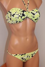 NWT VOLCOM Swimsuit Bikini 2pc set Size S Yellow Flash