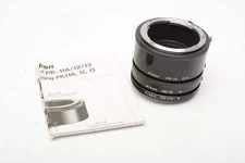 Nikon PK-11A, PK-12, PK-13 set of 3 extension tubes w/Manual, Mint-